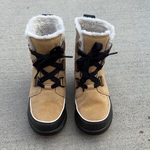 Sorel Kids Tan and Black Winter Boots